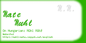 mate muhl business card
