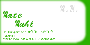 mate muhl business card